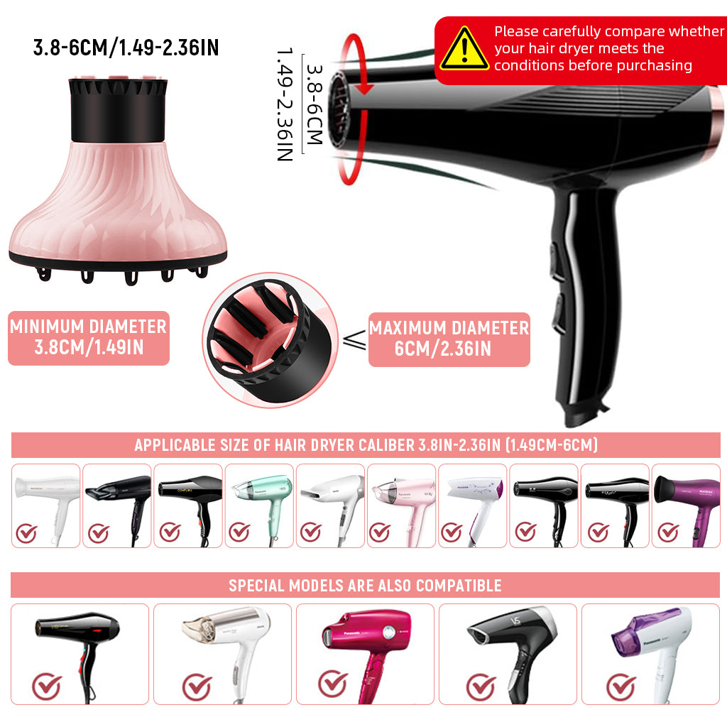 MAYCREATE Hair Dryer Diffuser, Universal Hair Diffuser Adaptable Hair Dryer Attachment for Blow Dryer Nozzles from 1.5 to 2.3 inch Diameter for Natural Thick Hair MAYCREATE Hair Dryer Diffuser, Universal Hair Diffuser Adaptable Hair Dryer Attachment for Blow Dryer Nozzles from 1.5 to 2.3 inch Diameter for Natural Thick Hair